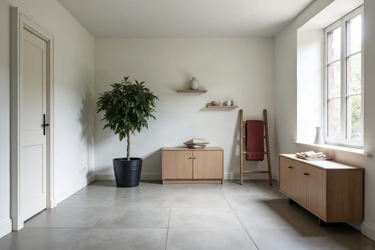 Sol remis à niveau avant la pose d'un carrelage