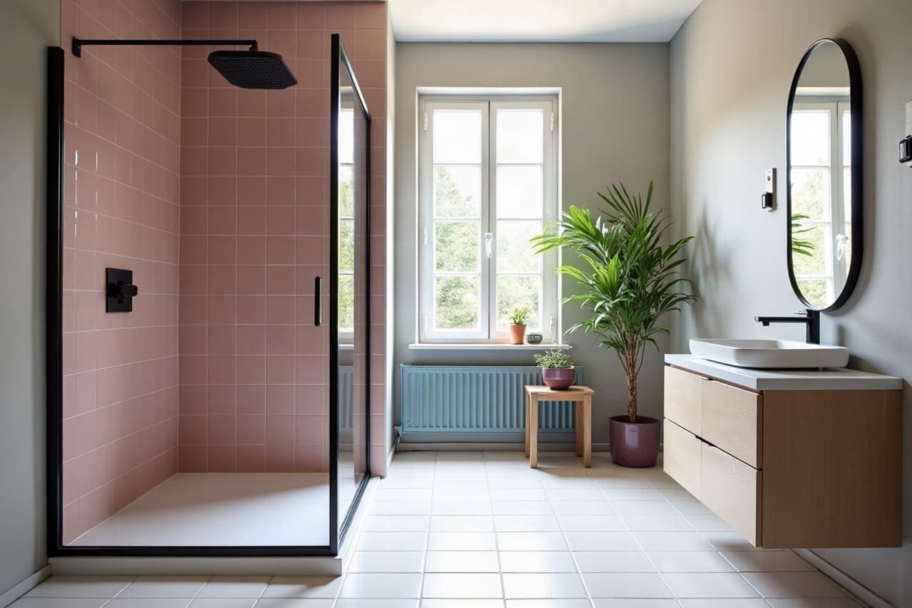 Rénovation d'une salle d'eau carrelée dans une maison ancienne à Cantin