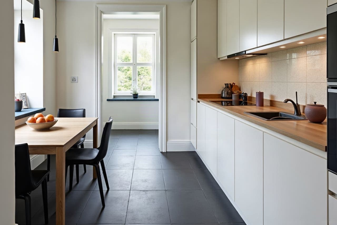 Rénovation d'un carrelage de cuisine dans une maison de Féchain