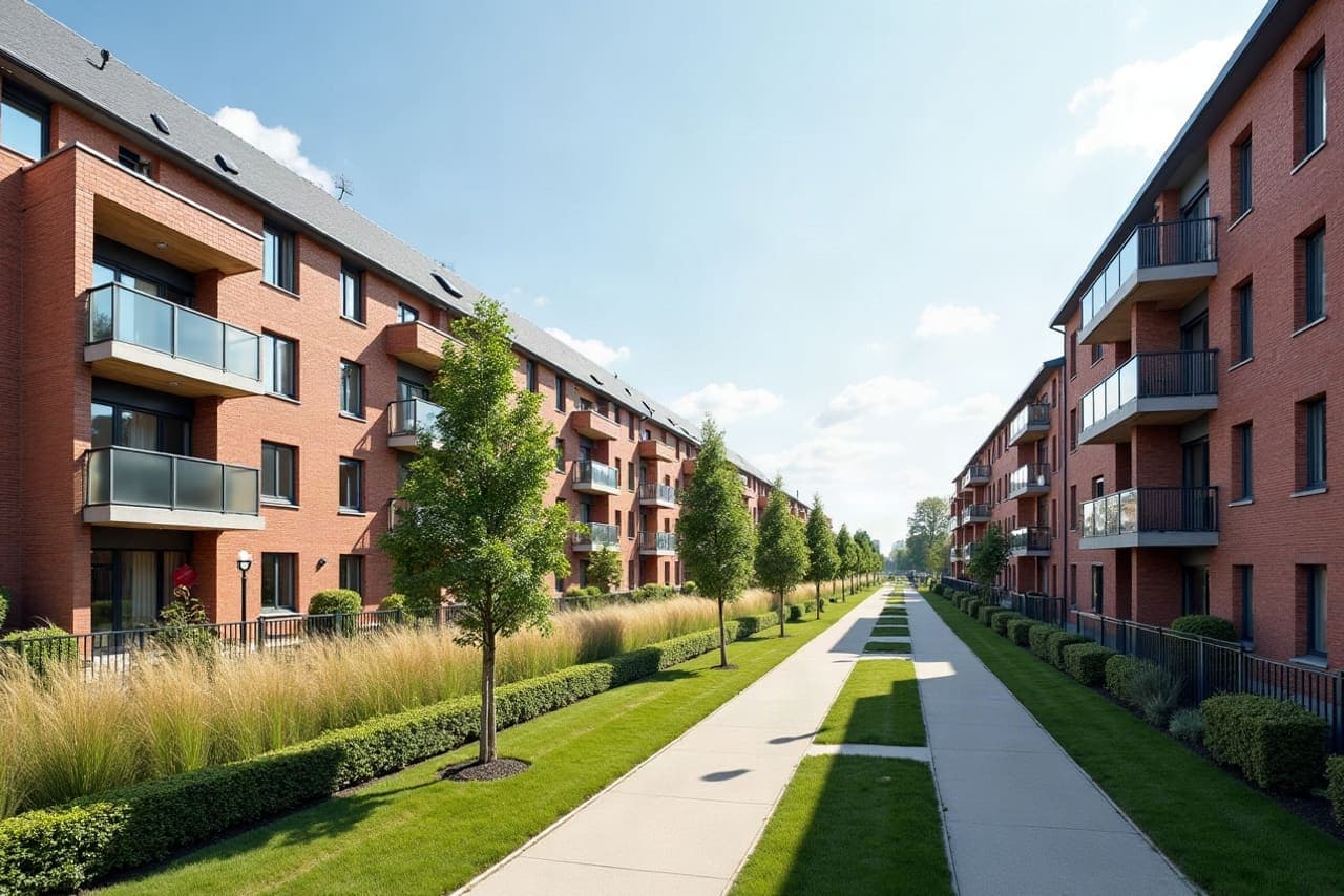 Immeubles neufs de l'écoquartier du Raquet à Sin-le-Noble
